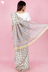 Chanderi Silk Saree In Floral Block Print